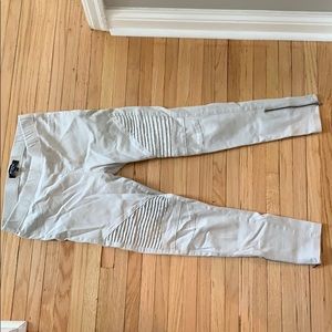 Cream racer pants- leggings